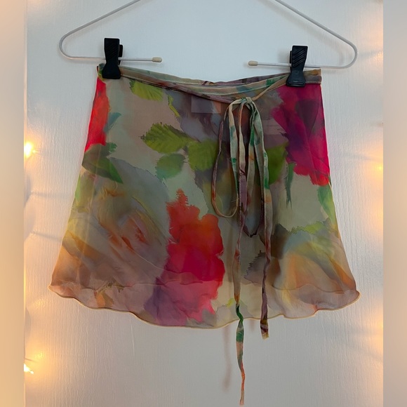 Capezio Floral Pattern Wrap Skirts - Picture 2 of 4